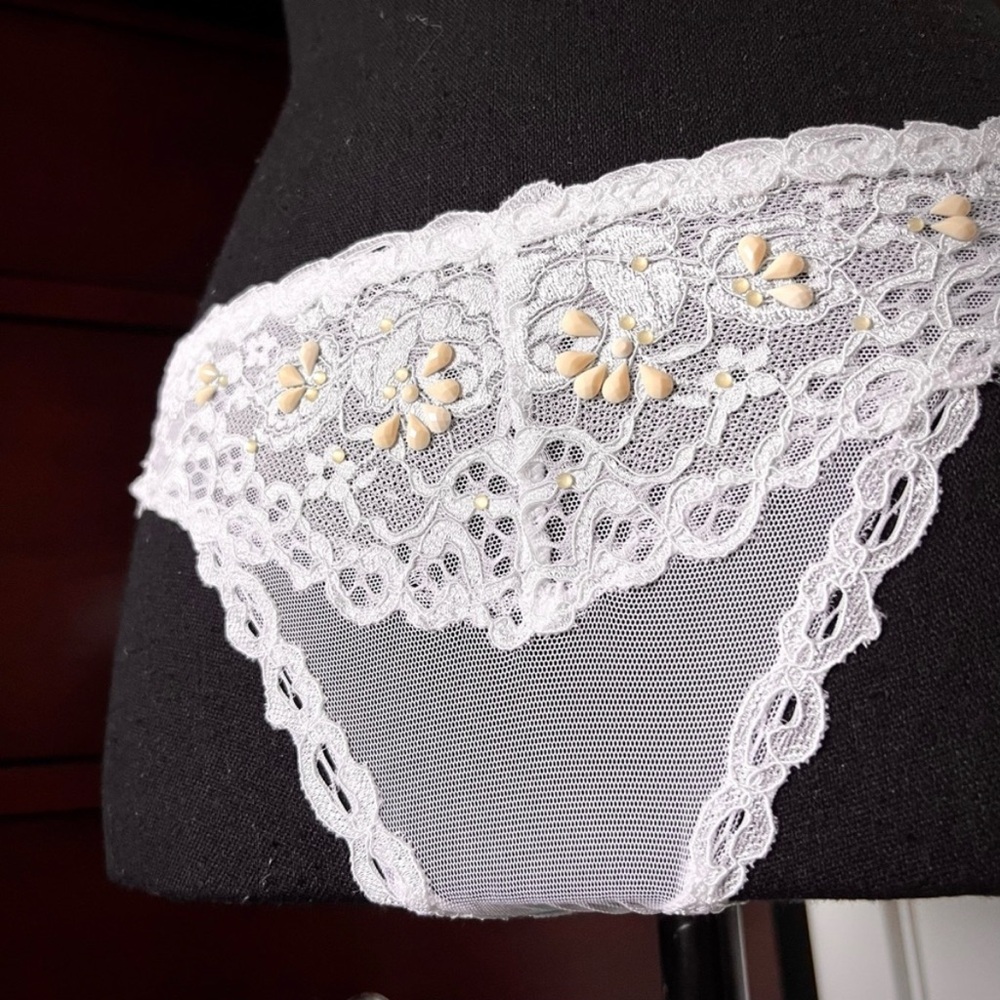 Acosma Paris Women's Panties Panty Lingerie Vintage Nylon Hipsted Satin M - Picture 2 of 9